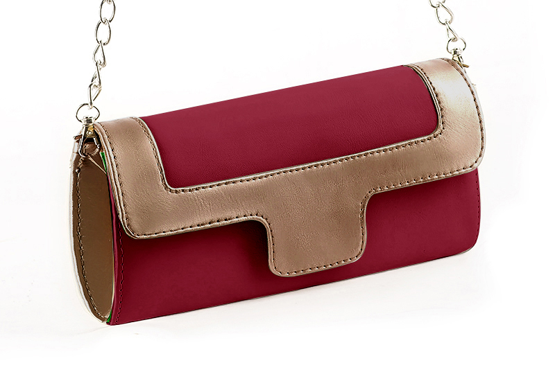 Burgundy red and copper luxurious elegant clutch for ceremonies, weddings and evenings out.